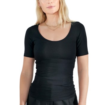Bread & Boxers Bread and Boxers T-Shirt Scoop Neck Sort økologisk bomuld X-Large Dame
