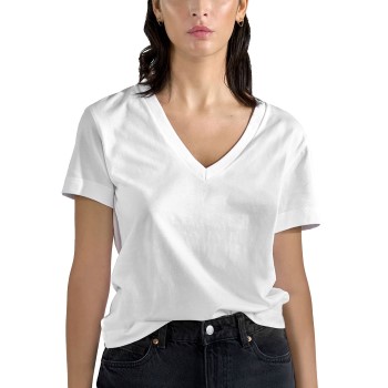 Bread & Boxers Bread and Boxers V-Neck Regular Tee Hvid økologisk bomuld Small Dame