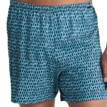 Calida Prints Cotton Boxer Shorts Turkise/Blå bomuld XX-Large Herre