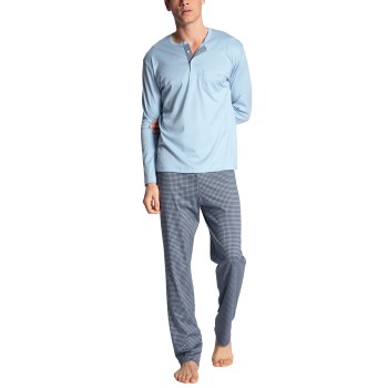 Calida Relax Choice Long Sleeve Pyjama Lyseblå bomuld Large Herre