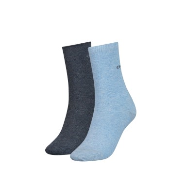 Calvin Klein Legwear Calvin Klein Strømper 2P Annika Flat Knit Sock Blå/Grå One Size Dame
