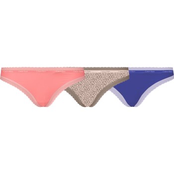 Calvin Klein Trusser 3P Bottoms Up Refresh Thongs Blå/Rosa nylon X-Small Dame
