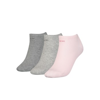 Calvin Klein Legwear Calvin Klein Strømper 3P Chloe Cotton CK Logo Liner Socks Rosa/Grå Strl 37/41 Dame