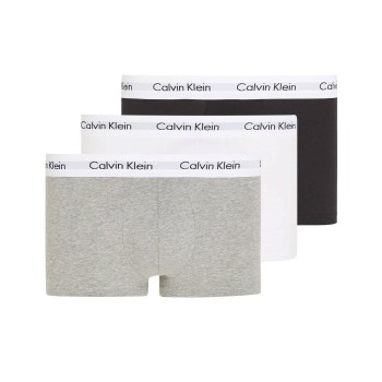 Calvin Klein 3P Cotton Stretch Low Rise Trunks Hvid/Grå bomuld X-Small Herre