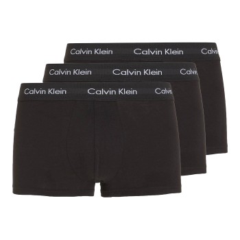 Calvin Klein 3P Cotton Stretch Low Rise Trunks Sort 992 bomuld Large Herre