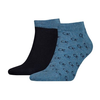 Calvin Klein Strømper 2P Eduardo All Over Sneaker Sock Jeansblå Str 43/46 Herre