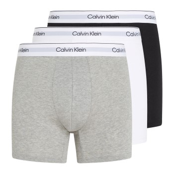 Calvin Klein 3P Modern Cotton Stretch Boxer Brief Grå/Sort bomuld Medium Herre