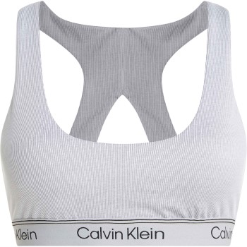 Calvin Klein BH Sport Ribbed Medium Impact Sport Bra Grå polyester X-Large Dame