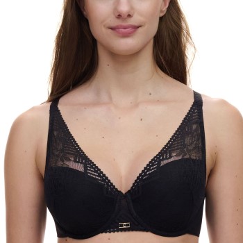 Chantelle BH Origins Lace Lightweight Plunge Bra Sort nylon G 70 Dame