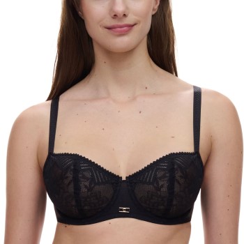Chantelle BH Origins Lace Unlined Demi Bra Sort nylon B 70 Dame