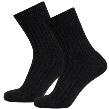 Claudio Strømper 2P Wool Terry Socks Sort Str 40/43 Herre