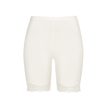 Damella Bamboo Lace Shorts Hvid uld Small Dame
