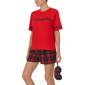DKNY 100 DKNY Short Pj Set Rød/Sort Small Dame