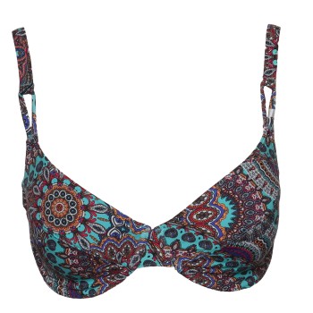 Se Esprit Fraser Beach Underwire Bikini Turkis Mønster E 44 Dame ved Timarco