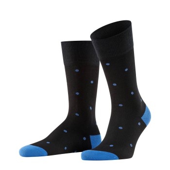 Falke Strømper Dot Socks Sort/Blå bomuld Str 47/50 Herre