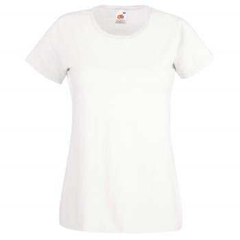 Fruit of the Loom Lady-Fit Valueweight T Hvid bomuld Medium Dame