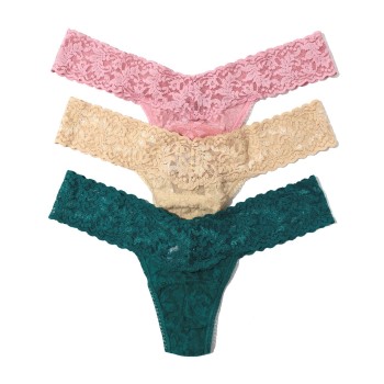 Hanky Panky Trusser 6P Low Rise Lace Thong  D1 Flerfarvet-2 nylon One Size Dame