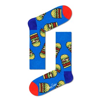 Happy socks Strømper Burger Sock Blå Mønster Str 36/40