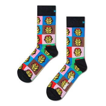 Se Happy socks Strømper Marvel Iron Man Sock Sort bomuld Str 41/46 ved Timarco
