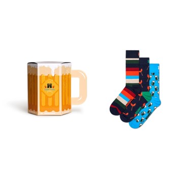 Happy socks Strømper 3P Wurst And Beer Gift Set Marineblå bomuld Str 36/40