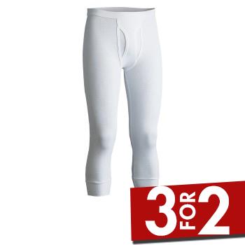 JBS Lange Underbukser Original 30011 Knee Longjohns Hvid bomuld Small Herre