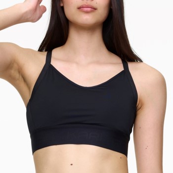 Kari Traa BH Fröya Wool Sports Bra Sort polyester X-Large Dame
