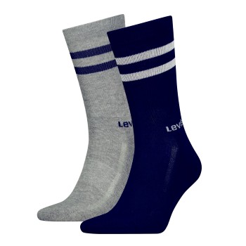 Levis Strømper 2P Regular Cut Stripe Socks Marineblå/Grå Str 43/46
