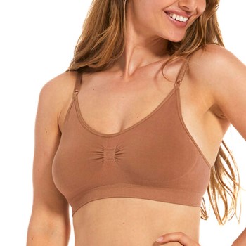 Magic BH Comfort Bra Spaghetti Straps Bamboo Mokka Small Dame