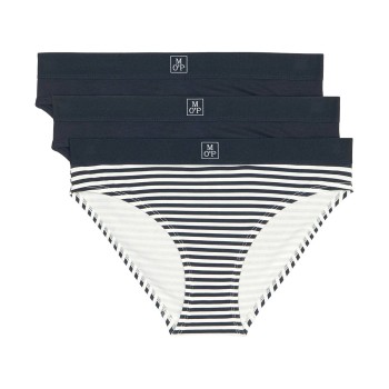 Marc O'Polo Marc O Polo Bottom Briefs Trusser 3P Hvid/Marine bomuld X-Small Dame