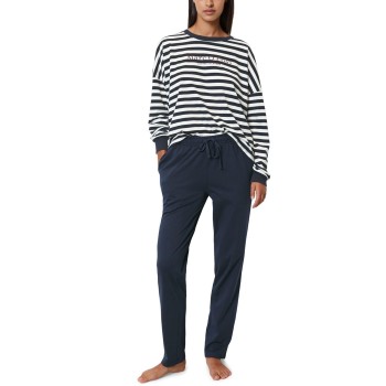 Marc O'Polo Marc O Polo Women Pyjama Set Hvid/Marine bomuld Large Dame