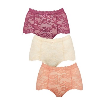 Missya Trusser 3P Lace Maxi Rosa/Lilla Large Dame