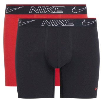Nike 2P Elite Cotton Stretch Boxer Brief Sort/Rød Large Herre