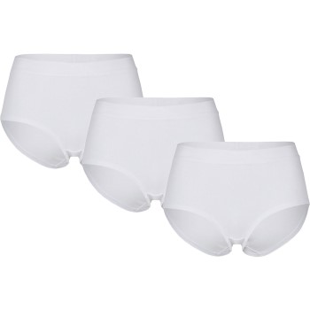 Pierre Robert Trusser 3P Cotton High Waist Brief Hvid bomuld Medium Dame