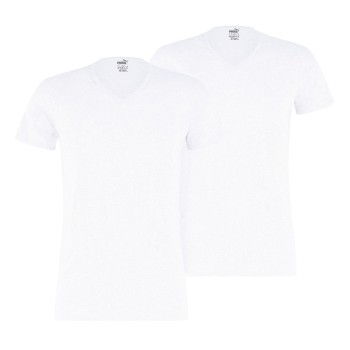 Puma 2P Basic V-neck Tee Hvid bomuld Small Herre