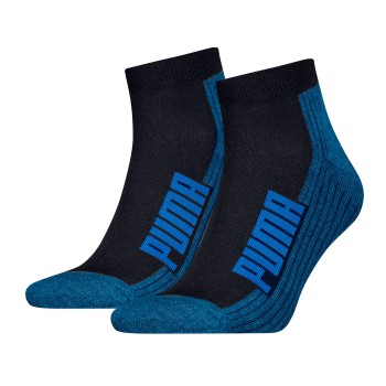 Puma Strømper 2P BWT Cushioned Quarter Sock Blå Str 35/38