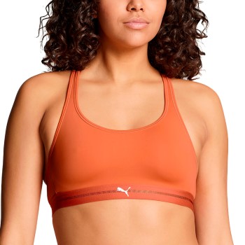 Puma BH Crossback Padded Sporty Top Orange polyamid Large Dame