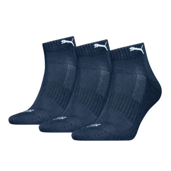 Puma Strømper 3P Cushioned Quarter Sock Marineblå Str 39/42