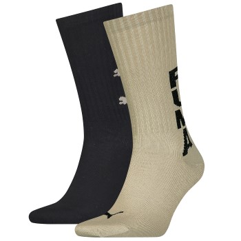 Se Puma Strømper 2P Graphic Logo Crew Socks Sand Str 43/46 Herre ved Timarco