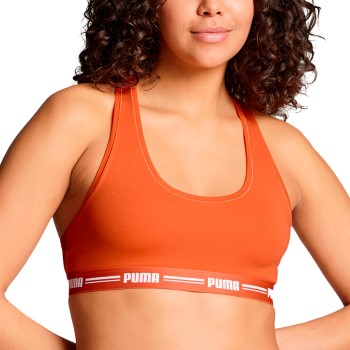 Puma BH Iconic Racer Back Bra Orange X-Small Dame