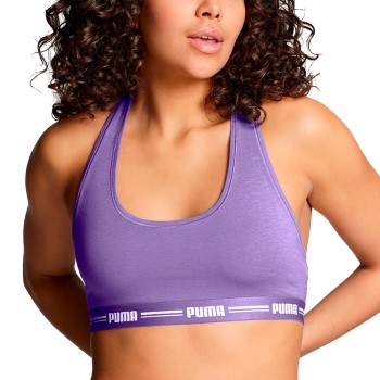 Puma BH Iconic Racer Back Bra Lilla Large Dame