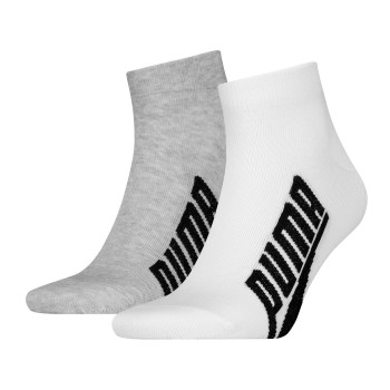 Puma Strømper 2P Lifestyle Quarter Sock Hvid/Grå Str 39/42