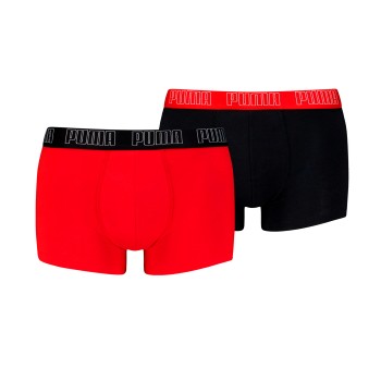 Puma 2P Men Everyday Trunks Sort/Rød bomuld Large Herre