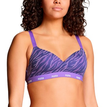 Puma BH Printed Padded Top Lilla bomuld X-Large Dame