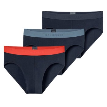 Schiesser 3P 95-5 Multipacks Rio-Slip Sort/Rød bomuld Large Herre