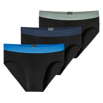 Schiesser 3P 95-5 Multipacks Rio-Slip Sort/Blå bomuld Large Herre