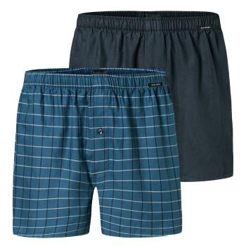 Schiesser 2P Boxershorts multipack Blå bomuld Medium Herre