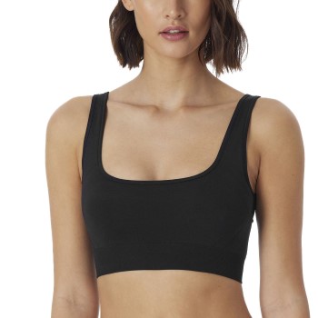 Schiesser BH Bustier Seamless Top Sort polyamid Large Dame