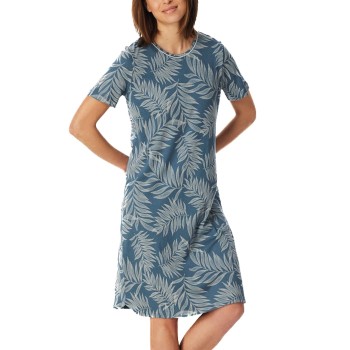 Schiesser Comfort Nightwear Short Sleepshirt Blå 42 Dame