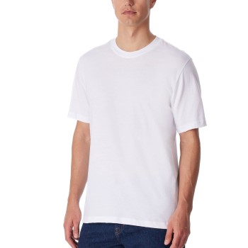 Schiesser 2P Essentials American T-shirts Round Neck Hvid bomuld Medium Herre