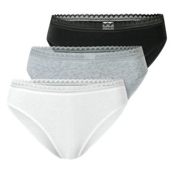 Schiesser Trusser 3P Modern Lace Rio Briefs Flerfarvet bomuld 40 Dame